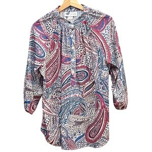 Vintage 80s Top Notch Blouse Boho Retro Psychedelic Made in USA Plus Size 16W